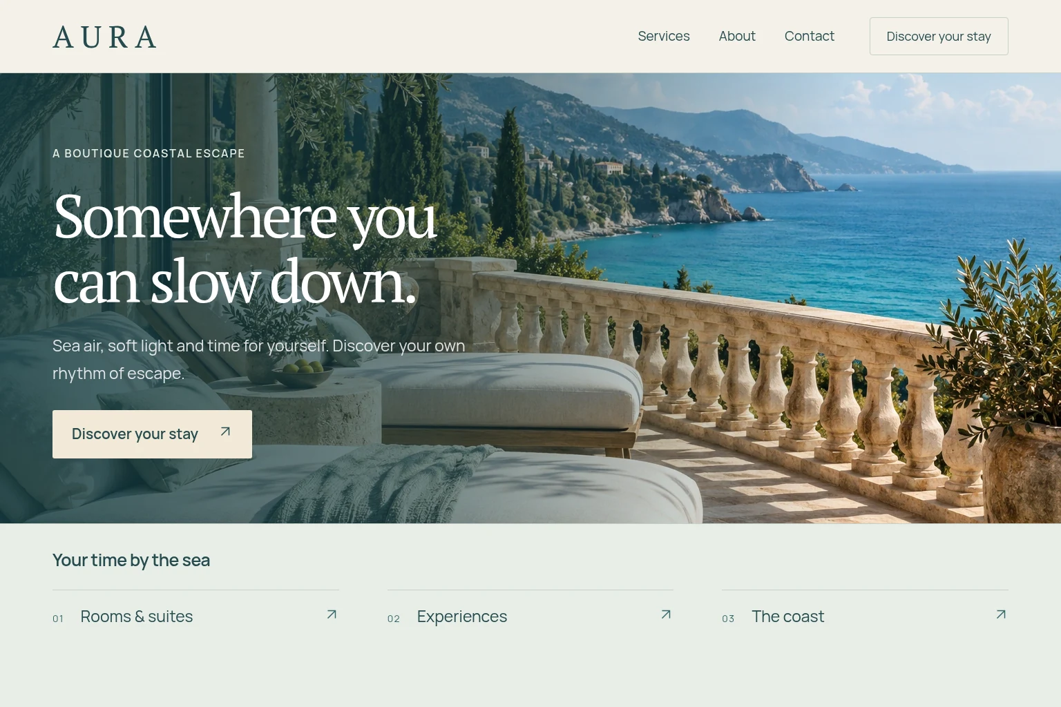 Modern website design concept: Hotels / apartments / tourism